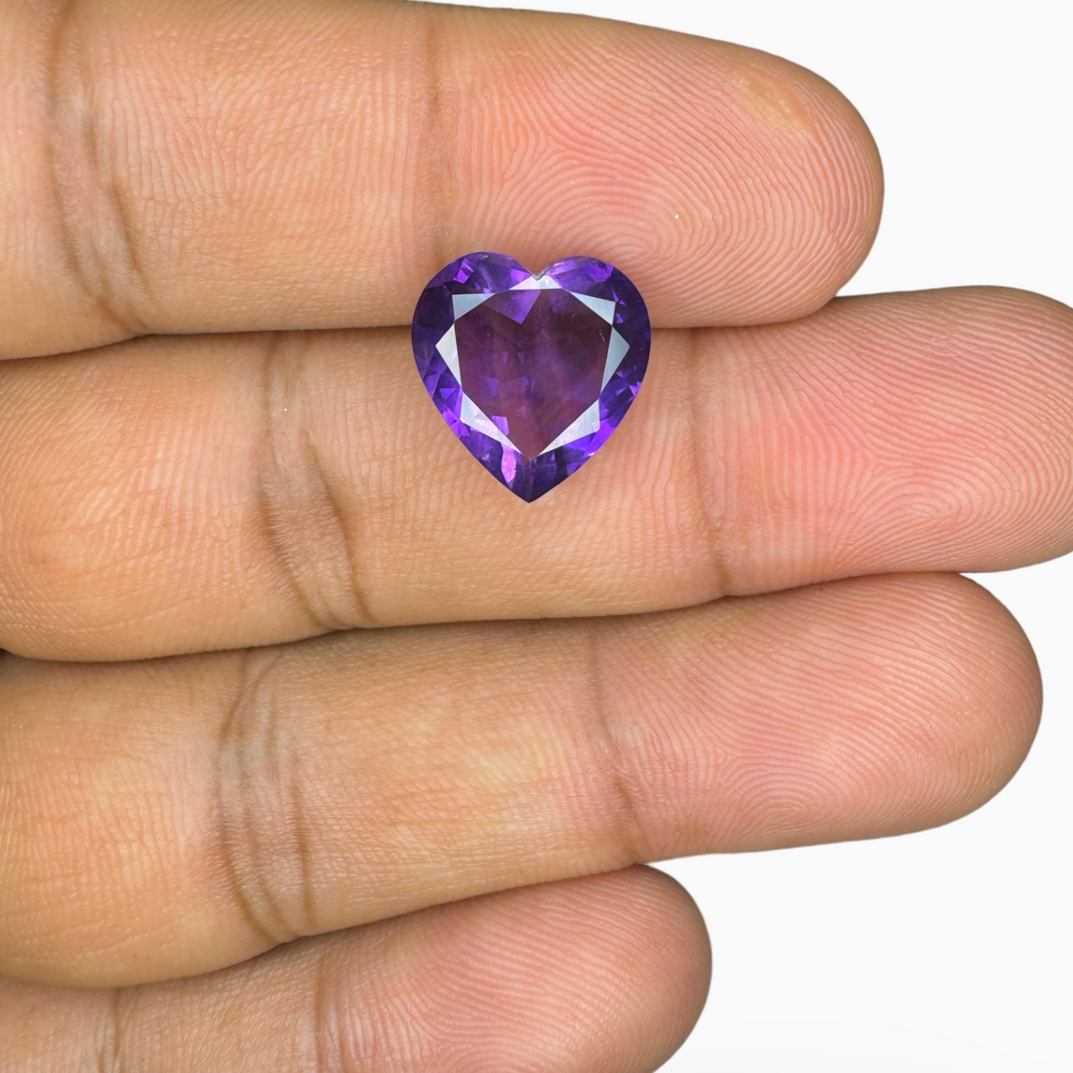 Natural Purple Amethyst Stone 4.16 Carats Heart Shape Cut 12X12mm