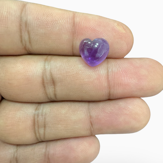 Natural Purple Amethyst Stone 4.31 Carats Heart Shape Cabochon Cut 11X10mm