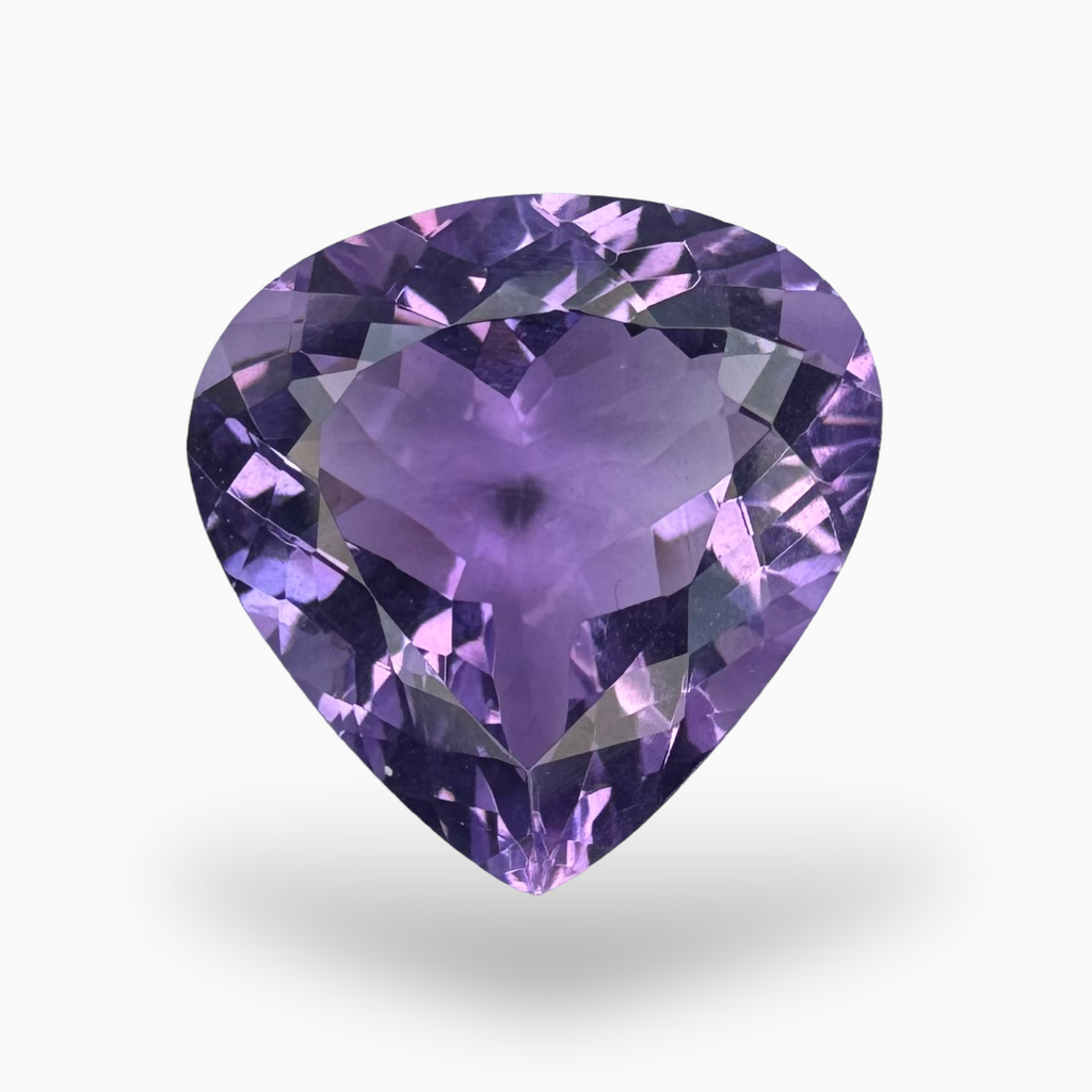 Natural Purple Amethyst Stone 7.55 Carats Pear Shape Cut 14.2X14.2mm