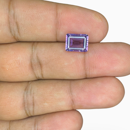 Natural Purple Amethyst Stone 2.26 Carats Emerald Cut 10X8mm