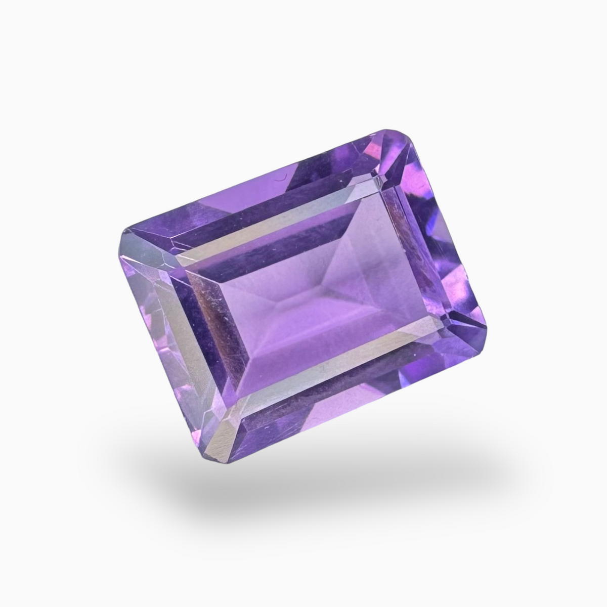 Natural Purple Amethyst Stone 3.2 Carats Emerald Cut 10X8mm