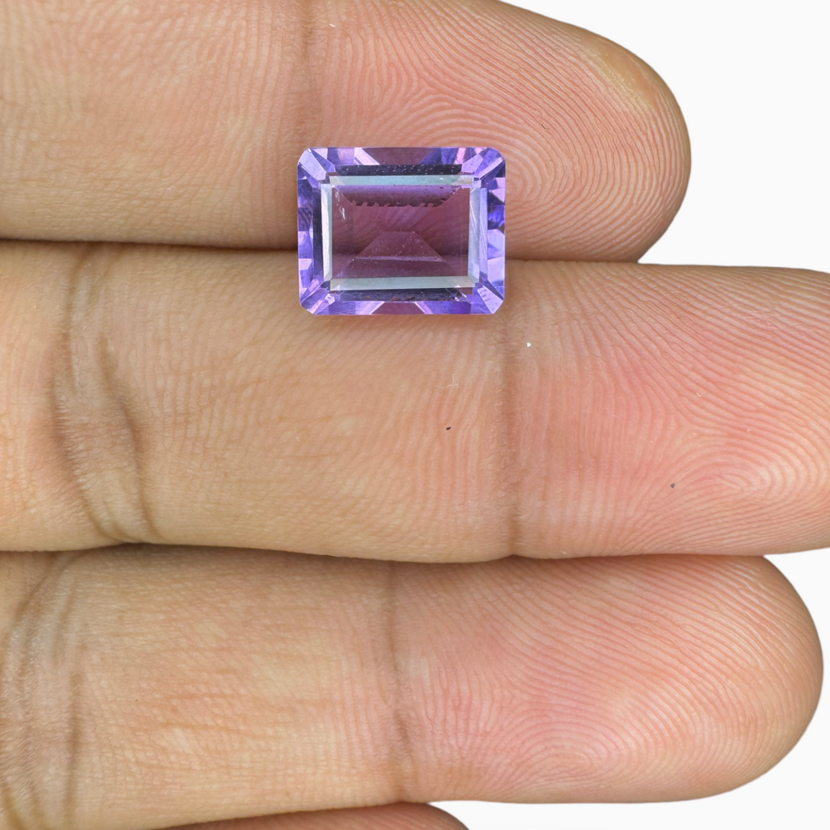 Natural Purple Amethyst Stone 3.2 Carats Emerald Cut 10X8mm
