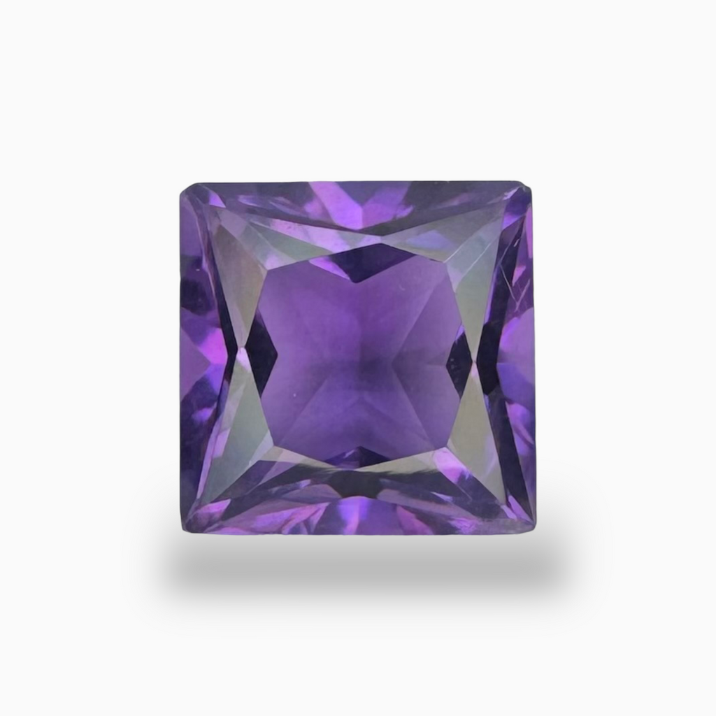 Natural Purple Amethyst Stone 4.42 Carats Princess Cut 10X10mm