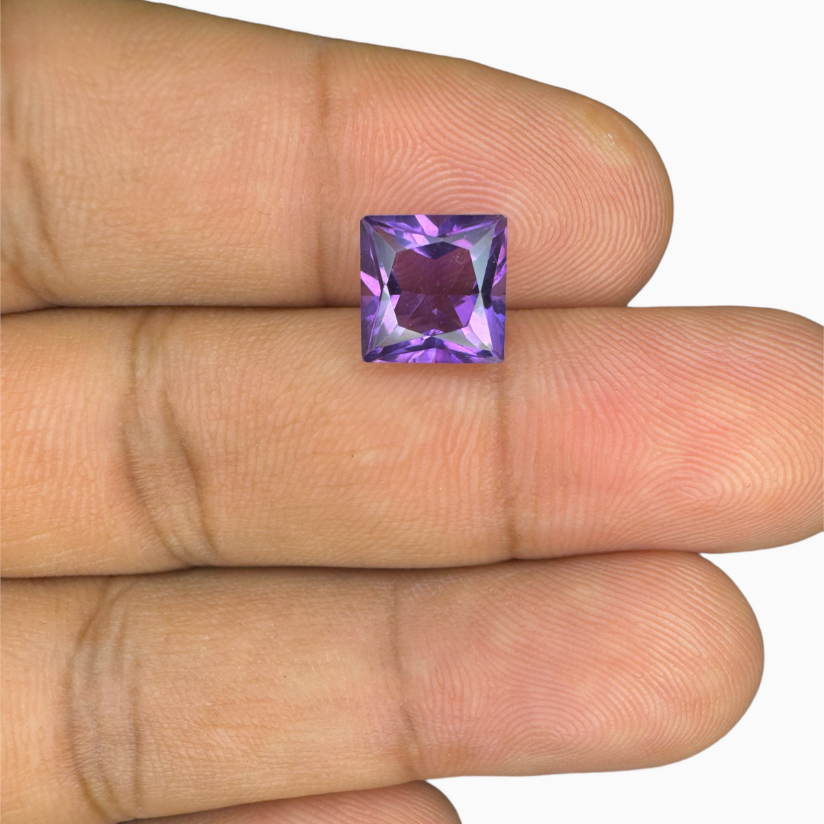 Wholesale Natural Purple Amethyst Stone 2.42 Carats Princess Shape 8X8mm