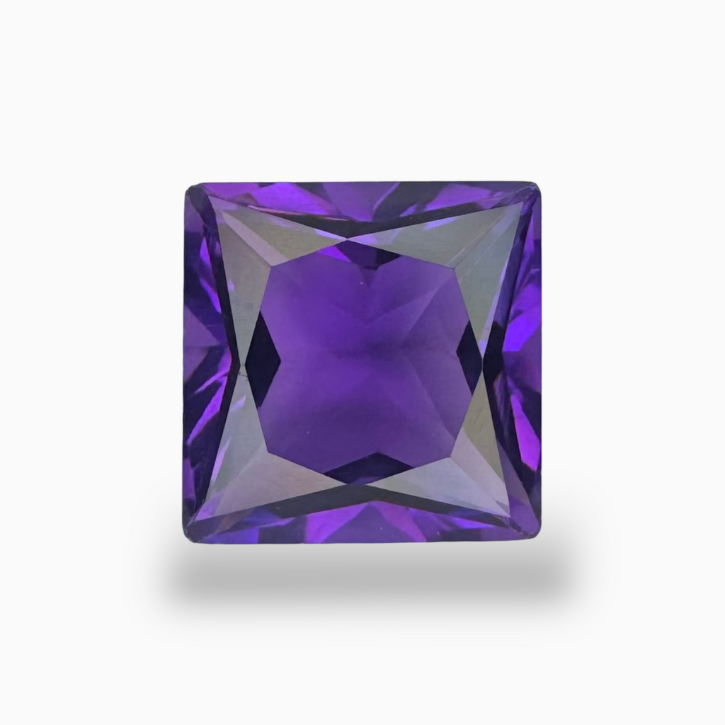 Natural Purple Amethyst Stone 4.41 Carats Princess Cut 10X10mm