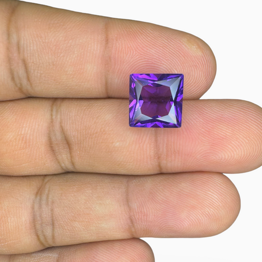 Natural Purple Amethyst Stone 4.41 Carats Princess Cut 10X10mm