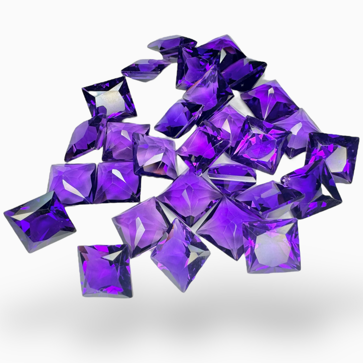 Natural Purple Amethyst Stone 4.41 Carats Princess Cut 10X10mm