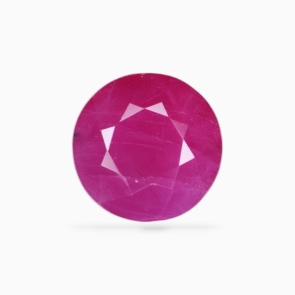 African Ruby - 1.86ct Round 6.8mm Dark Pink Natural Gemstone