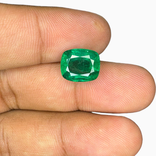 Natural Zambian Emerald Stone 4.58 carats Cusion Cut 9.5x8mm