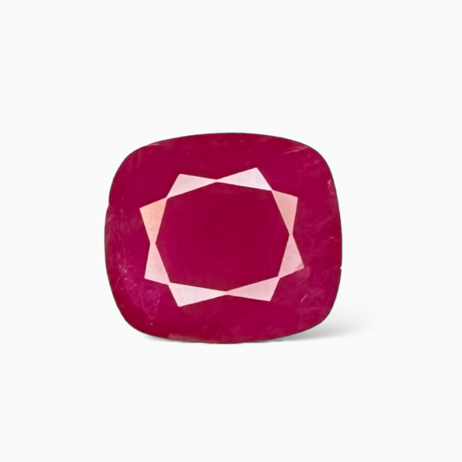 Natural Burmese Ruby Manik Stone 5.37 Carats Cushion Cut 12.00 x 10.64 x 3.70 mm