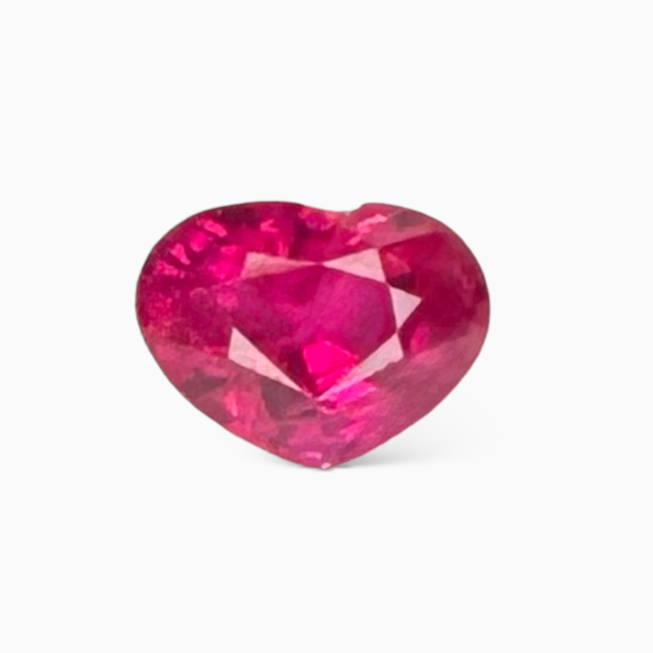 Natural Burmese Ruby Manik Stone 0.92 Carats Heart Shape 4.83 x 6.41 x 3.55 mm