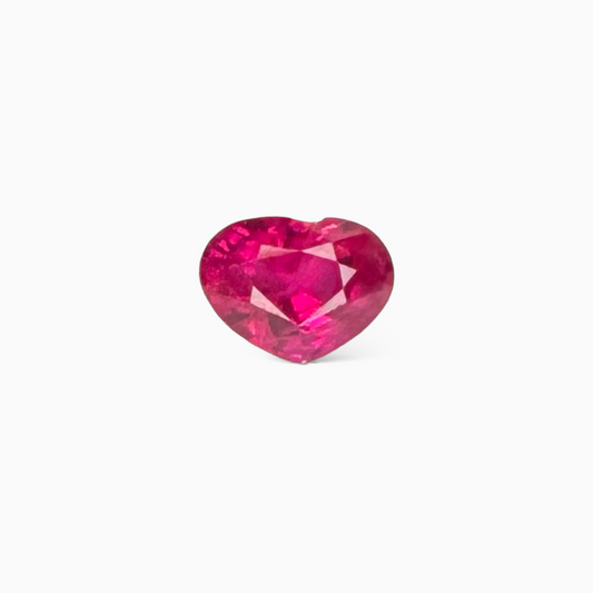 Natural Burmese Ruby Manik Stone 0.92 Carats Heart Shape 4.83 x 6.41 x 3.55 mm