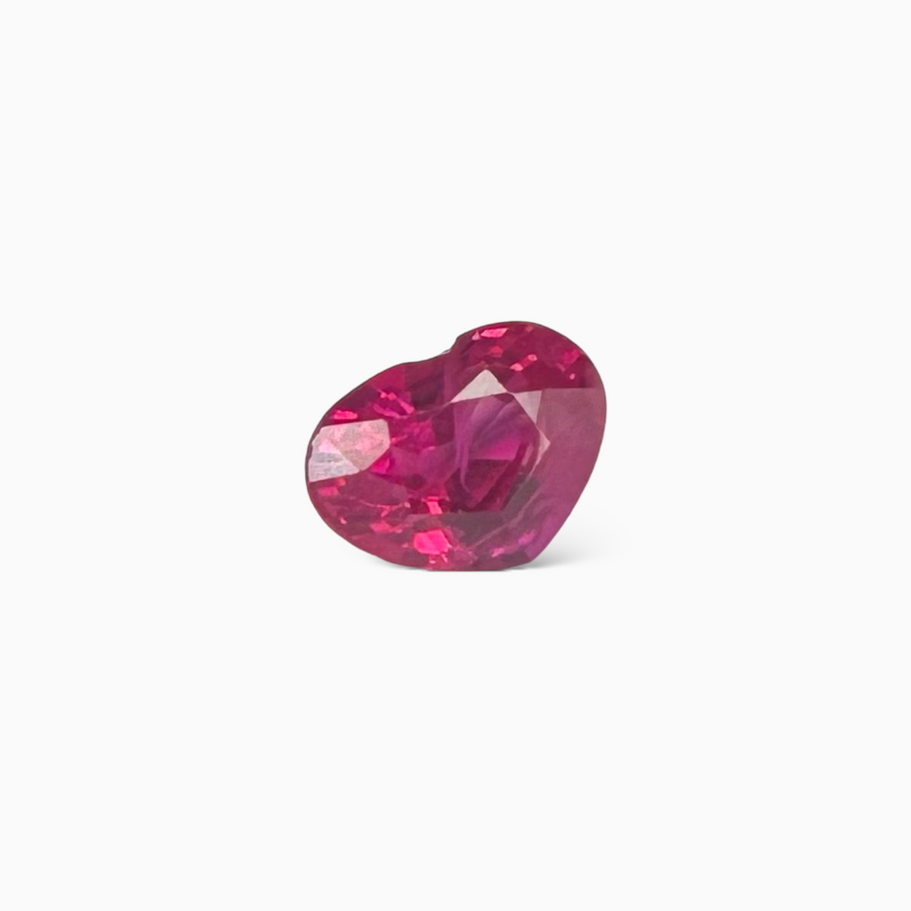 Natural Burmese Ruby Manik Stone 0.92 Carats Heart Shape 4.83 x 6.41 x 3.55 mm