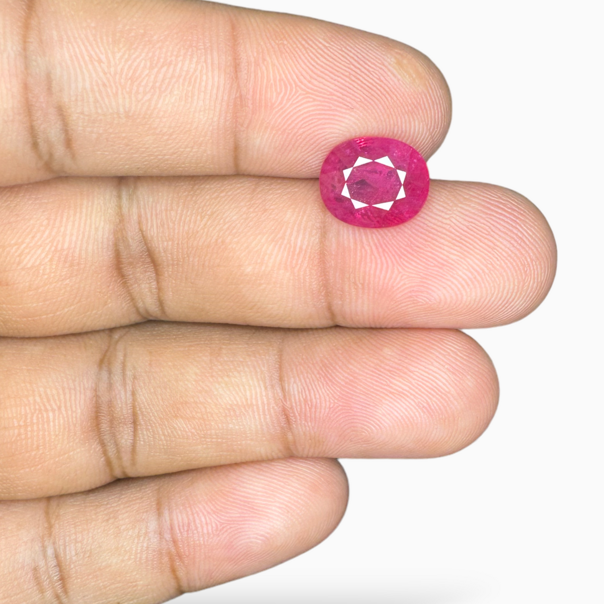 Natural Burmese Ruby Manik Stone 9.54 Carats Oval Cut 12.43x10.42x7.63mm