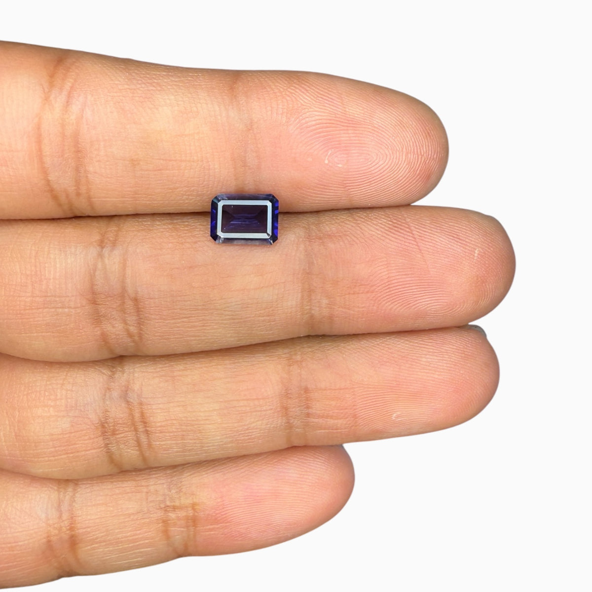 Iolite Stone Emerald Cut 1.25 Carats 8x6 mm