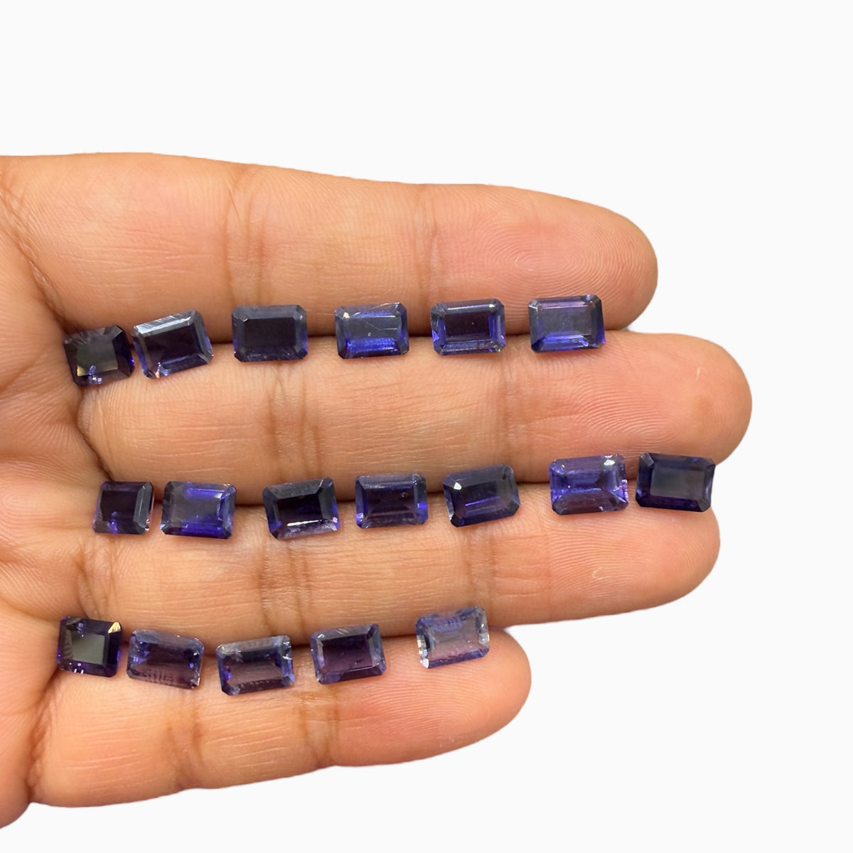 Iolite Stone Emerald Cut From 0.90 - 1.40 Carats Lot 8x6 mm