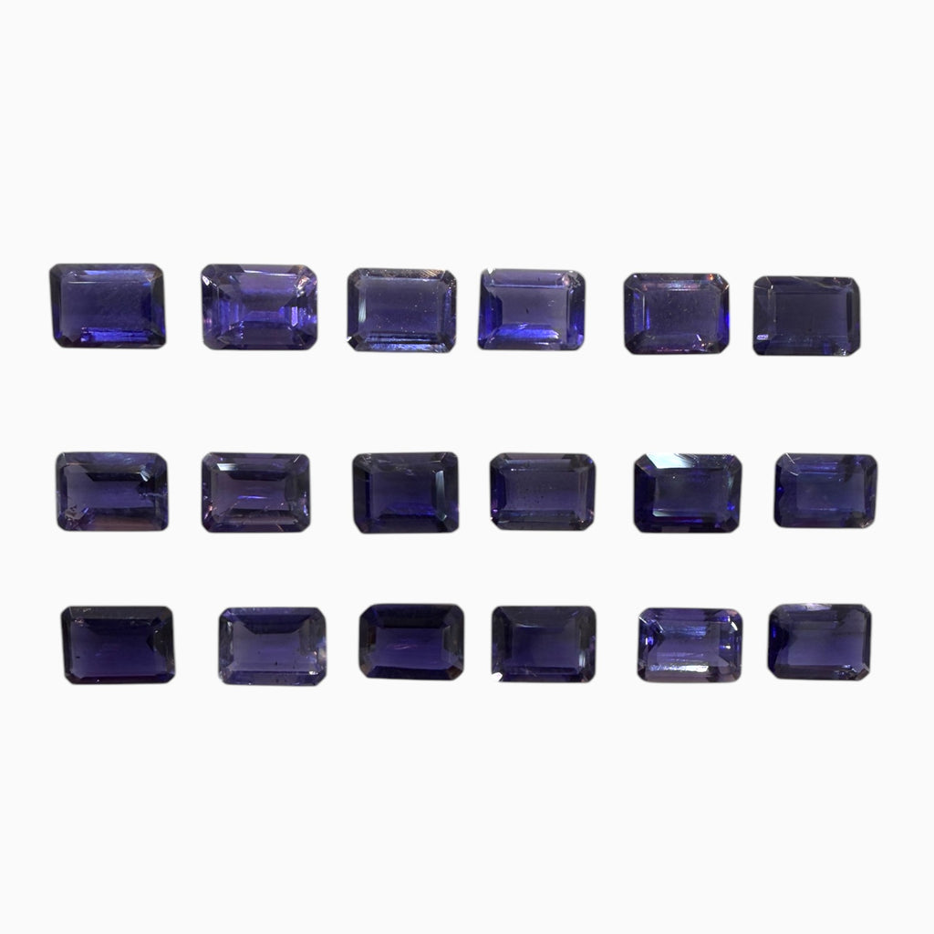 Iolite Stone Emerald Cut From 0.90 - 1.40 Carats Lot 8x6 mm