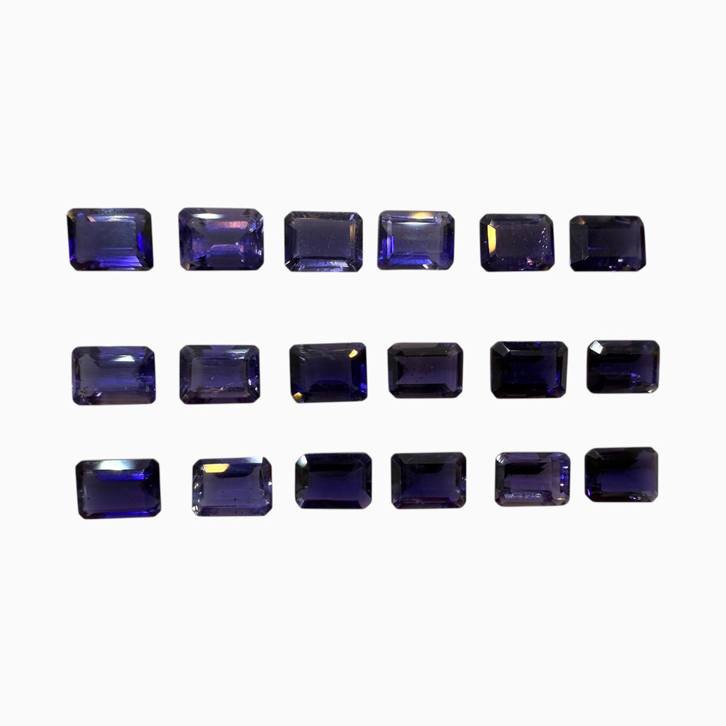 Iolite Stone Emerald Cut From 0.90 - 1.40 Carats Lot 8x6 mm