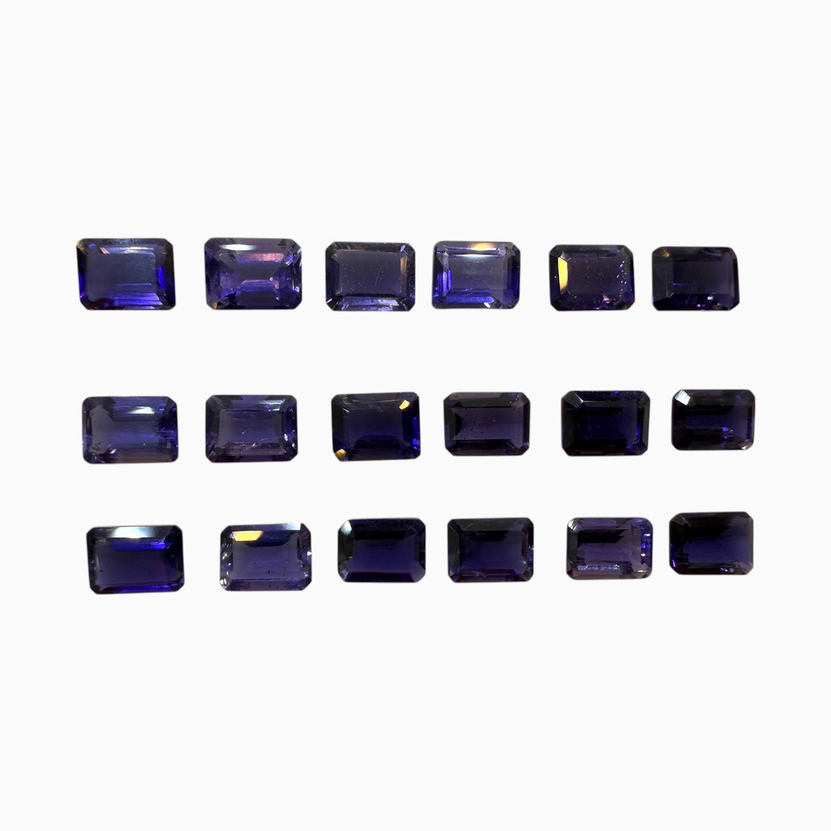Iolite Stone Emerald Cut From 0.90 - 1.40 Carats Lot 8x6 mm