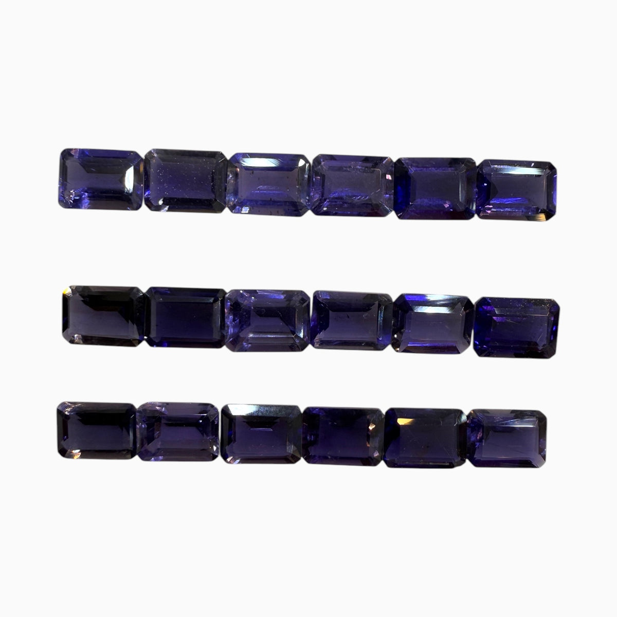 Iolite Stone Emerald Cut From 0.90 - 1.40 Carats Lot 8x6 mm