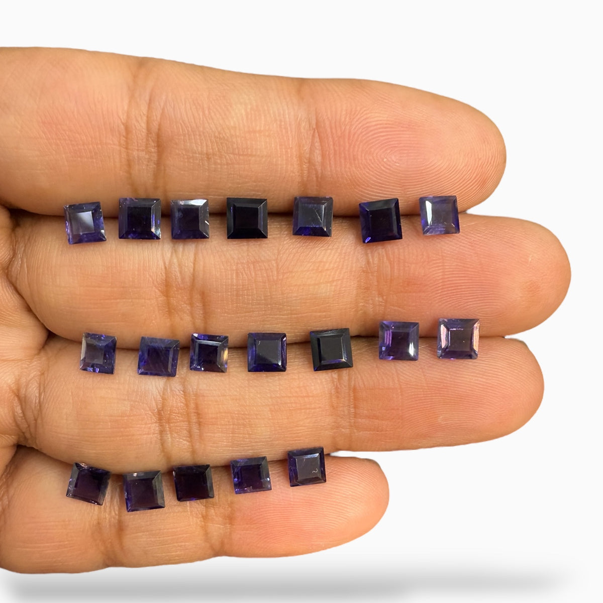 Iolite Stone Princess Cut 5X5 MM 0.60 - 070 Carats Lot