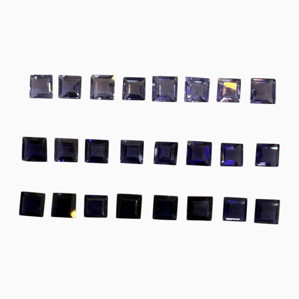 Iolite Stone Princess Cut 5X5 MM 0.60 - 070 Carats Lot