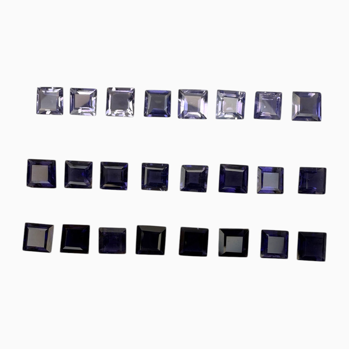 Iolite Stone Princess Cut 5X5 MM 0.60 - 070 Carats Lot
