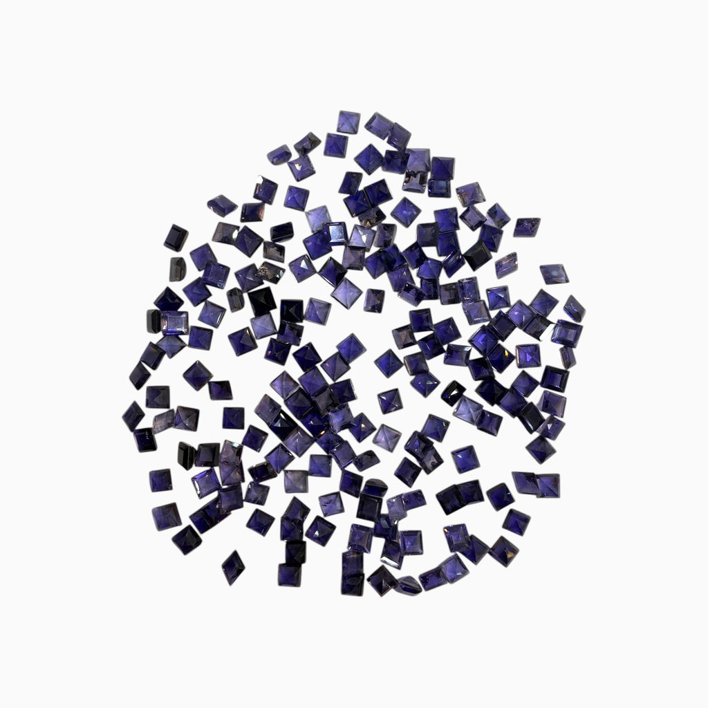 Iolite Stone Princess Cut 5X5 MM 0.60 - 070 Carats Lot