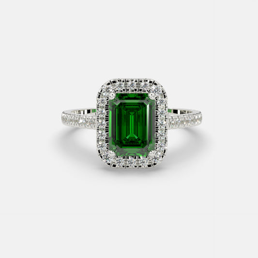 Jathibiyya  Emerald Ring Silver