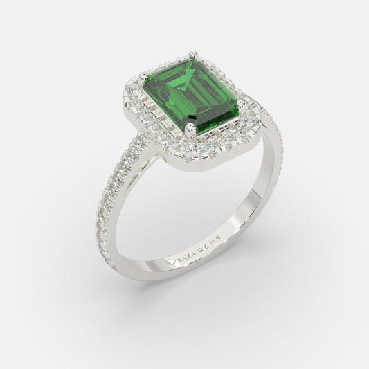 Jathibiyya  Emerald Ring Silver