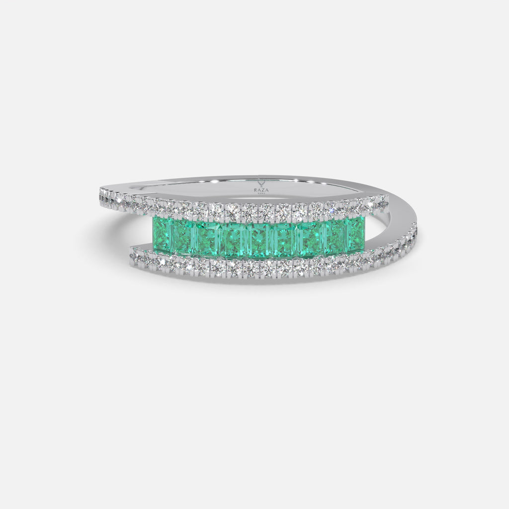 Khayrat Emerald Ring 18k White Gold