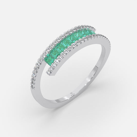 Khayrat Emerald Ring 18k White Gold