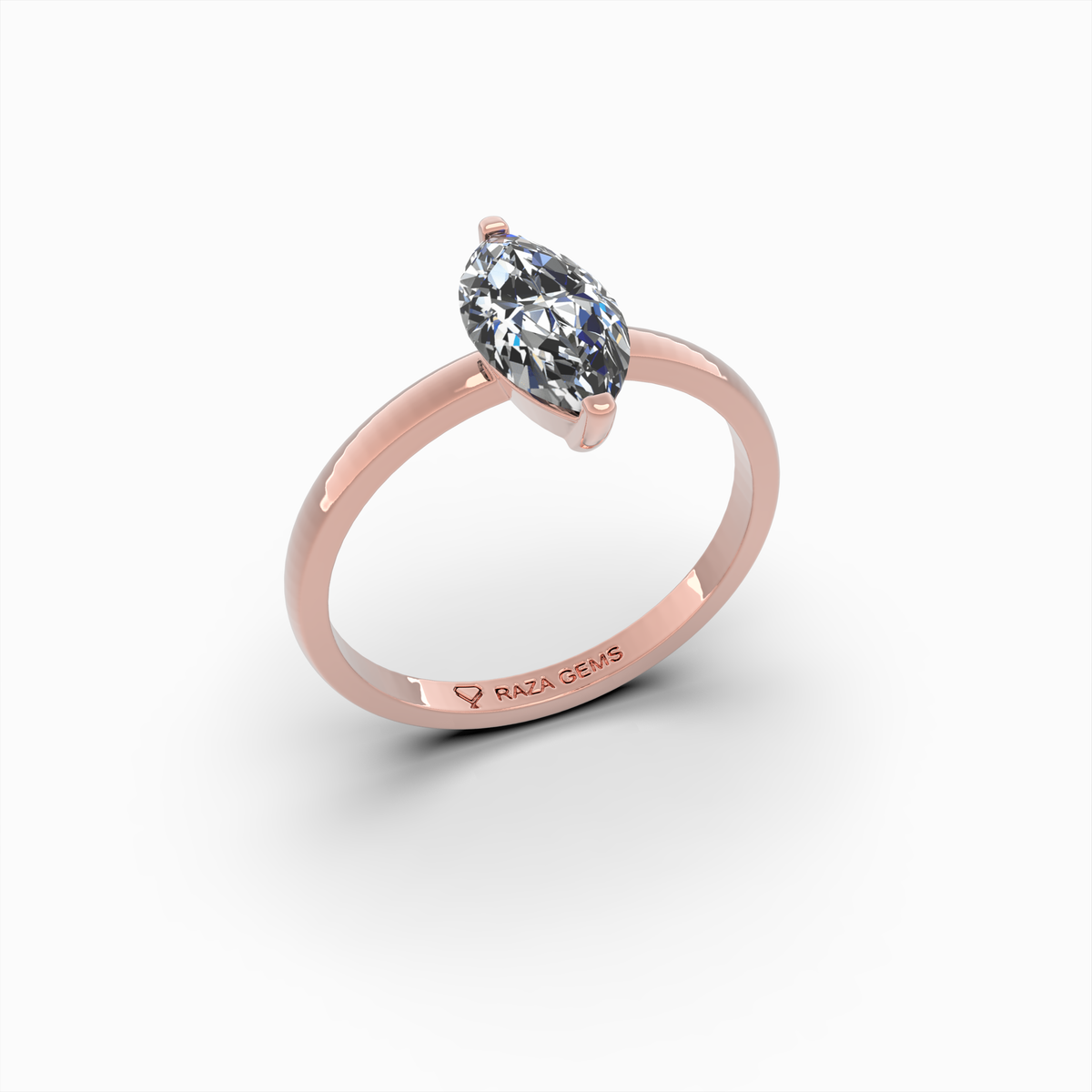 2 Carat Natural Diamond Ring in Marquise Cut - Masha