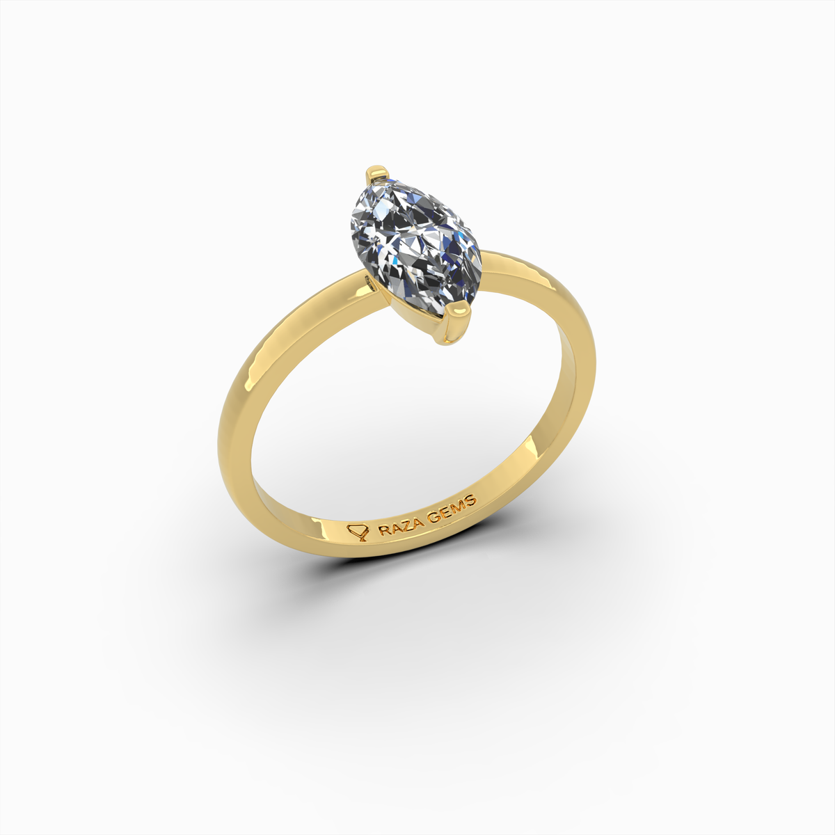 2 Carat Natural Diamond Ring in Marquise Cut - Masha