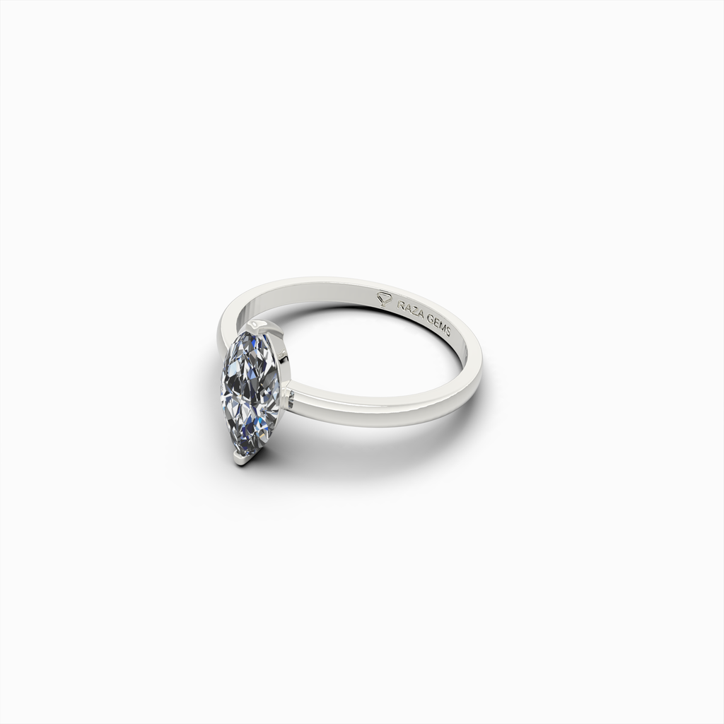 2 Carat Natural Diamond Ring in Marquise Cut - Masha