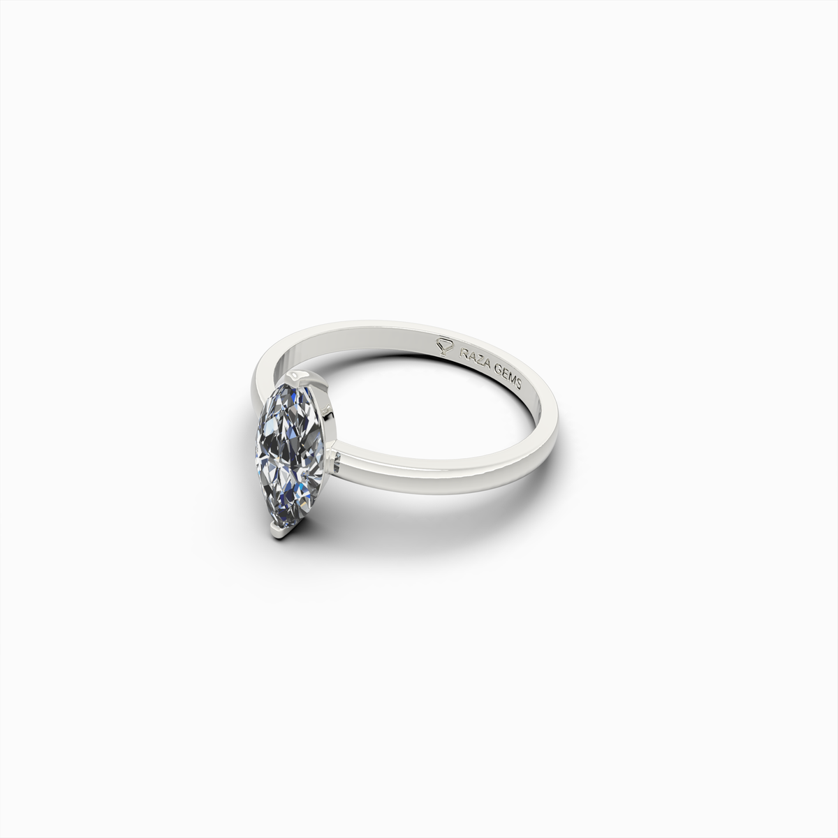 2 Carat Natural Diamond Ring in Marquise Cut - Masha
