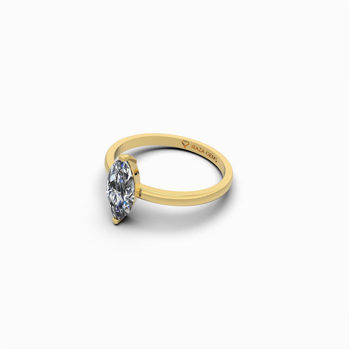 2 Carat Natural Diamond Ring in Marquise Cut - Masha