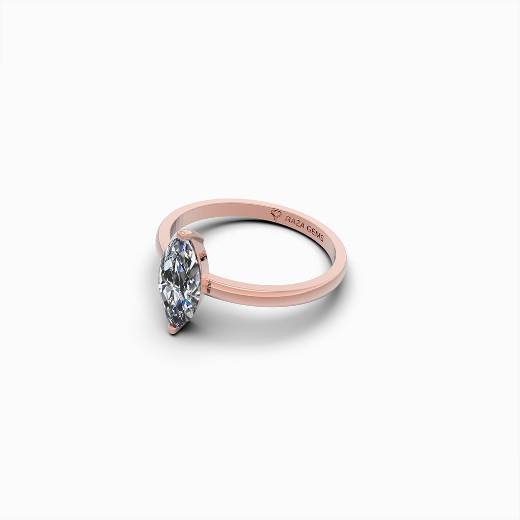 2 Carat Natural Diamond Ring in Marquise Cut - Masha