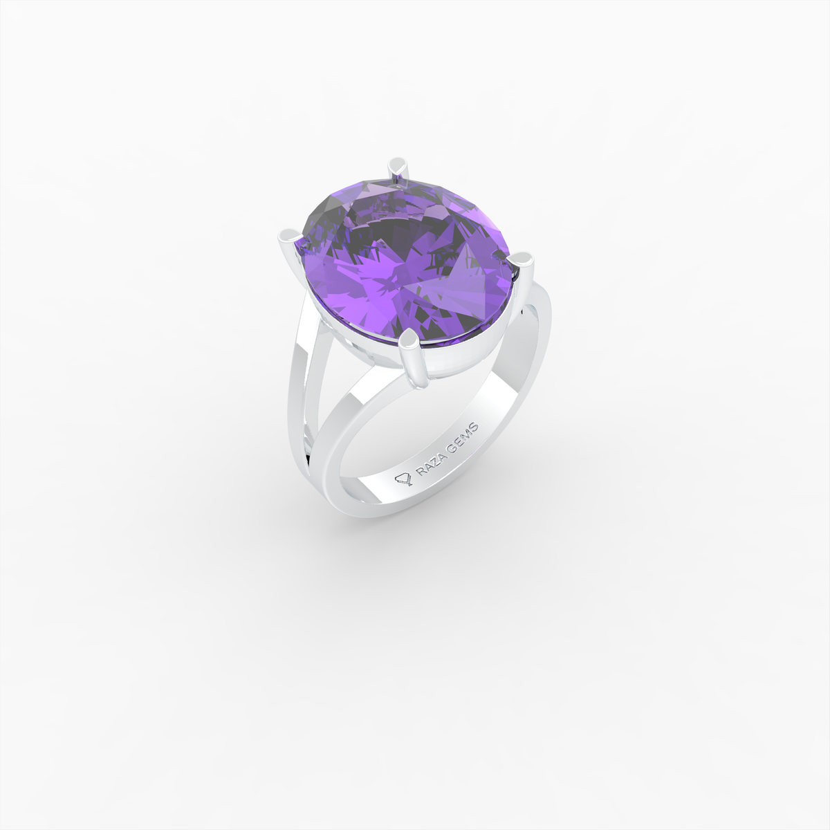 Natural Amethyst Ring - Svetlana - Silver Gold