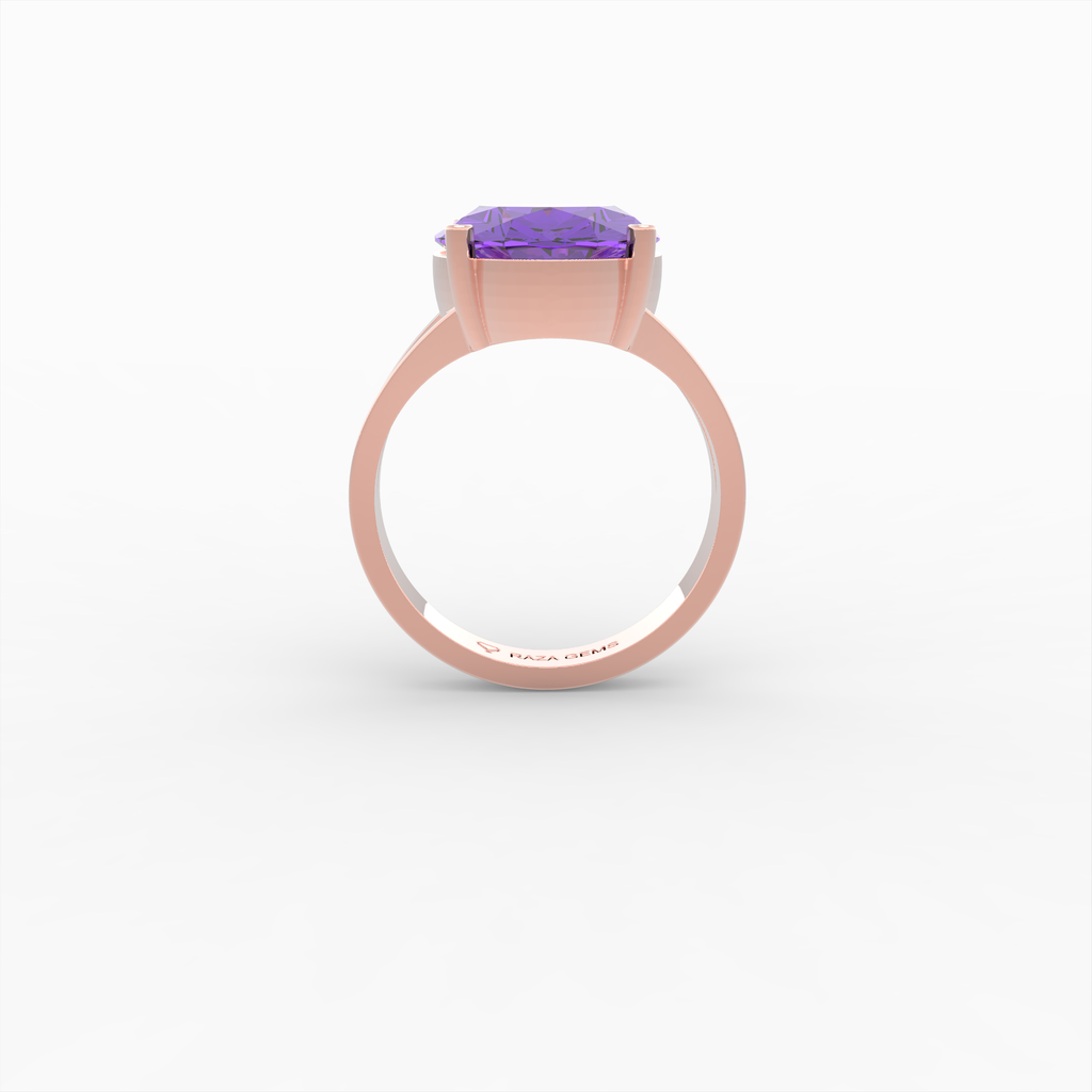 Natural Amethyst Ring - Viktoriya - Rose Gold
