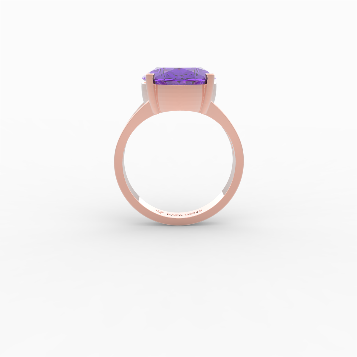 Natural Amethyst Ring - Viktoriya - Rose Gold