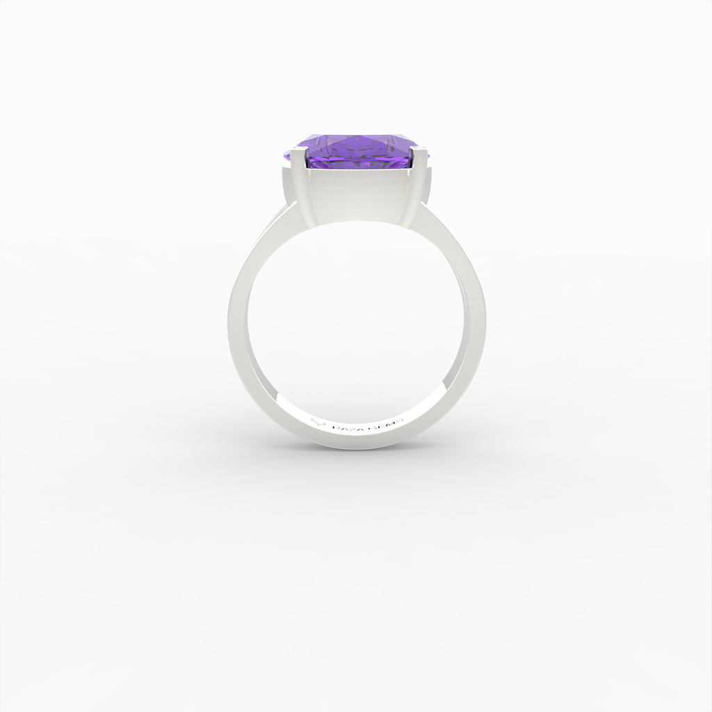 Natural Amethyst Ring - Eva - White Gold