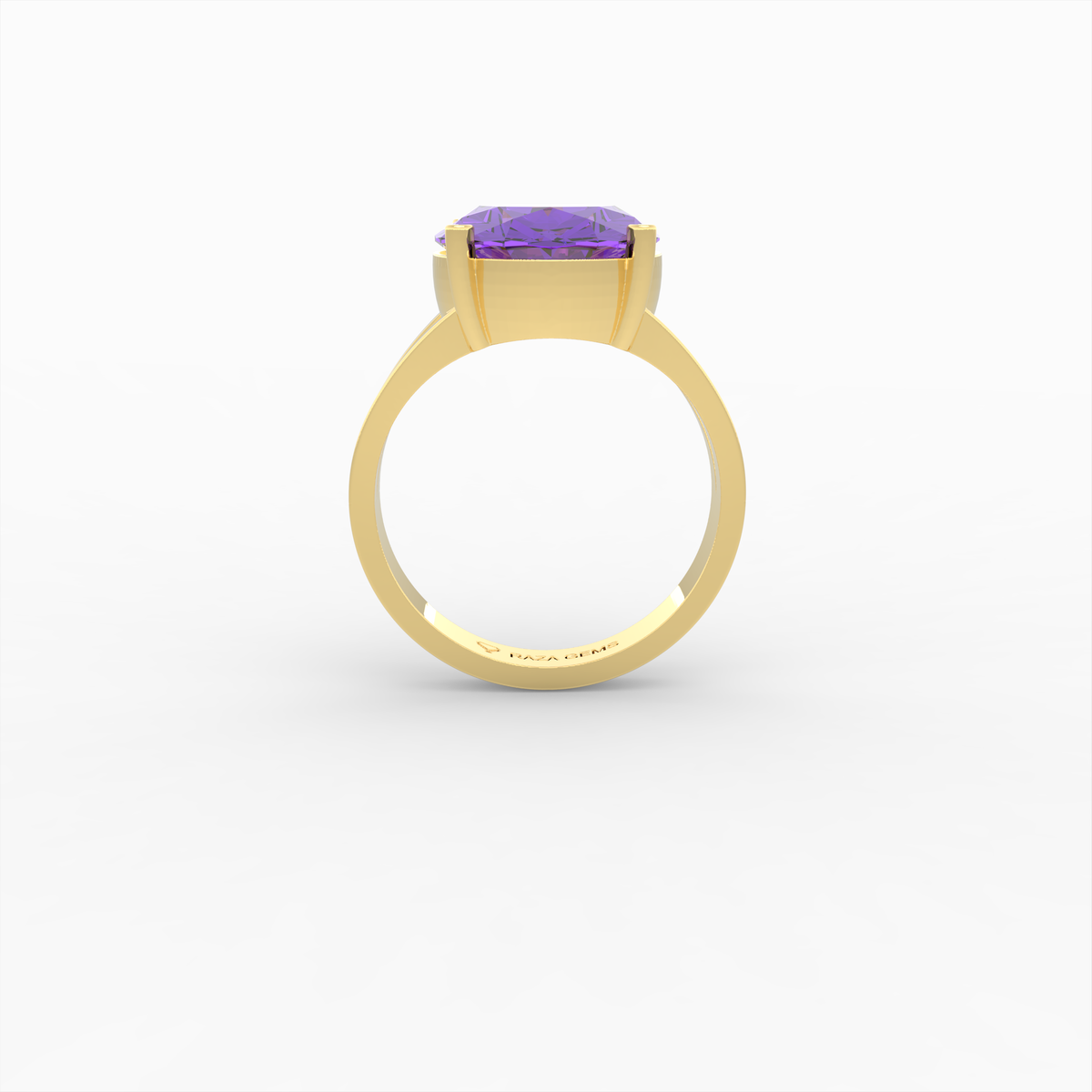 Natural Amethyst Ring - Polina - Yellow Gold