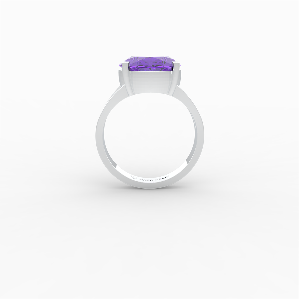 Natural Amethyst Ring - Svetlana - Silver Gold