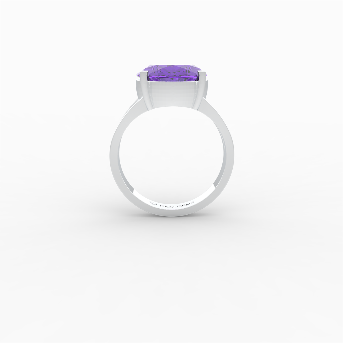 Natural Amethyst Ring - Svetlana - Silver Gold
