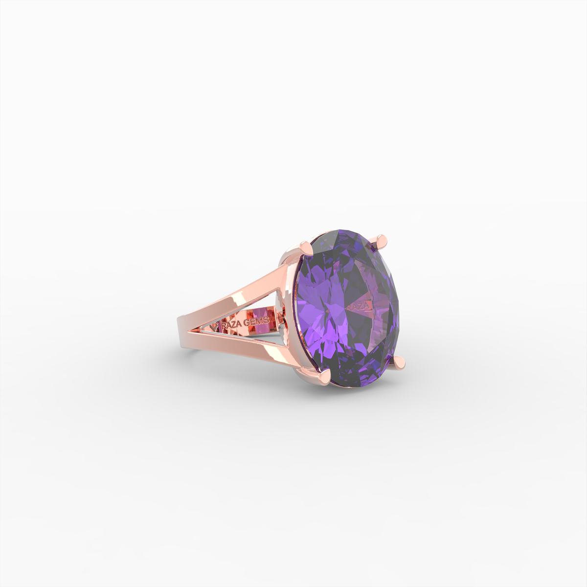 Natural Amethyst Ring - Viktoriya - Rose Gold
