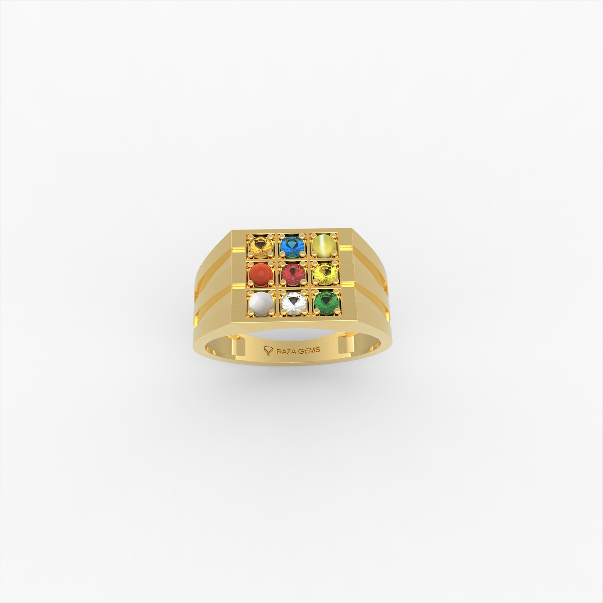 Navaratna Rings for Women & Men - Rida - Yellow Gold