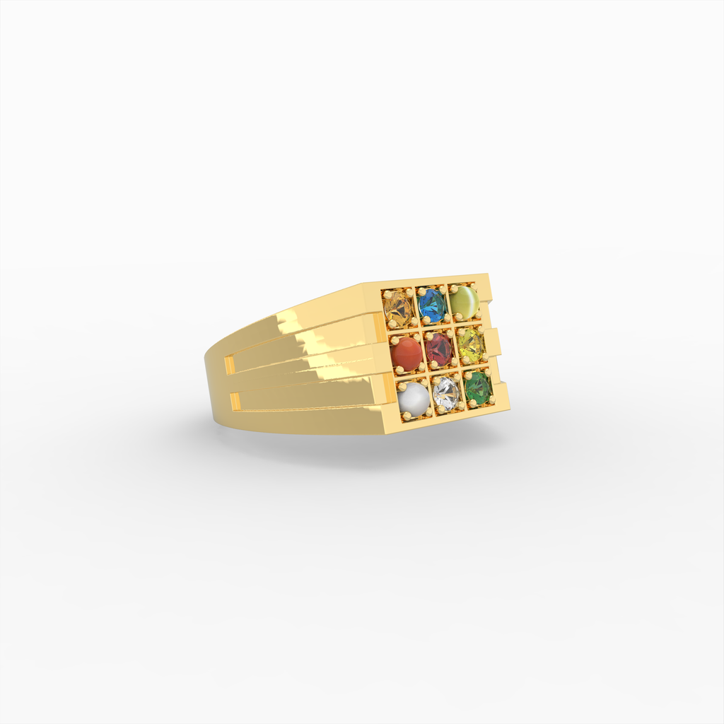 Navaratna Rings for Women & Men - Rida - Yellow Gold