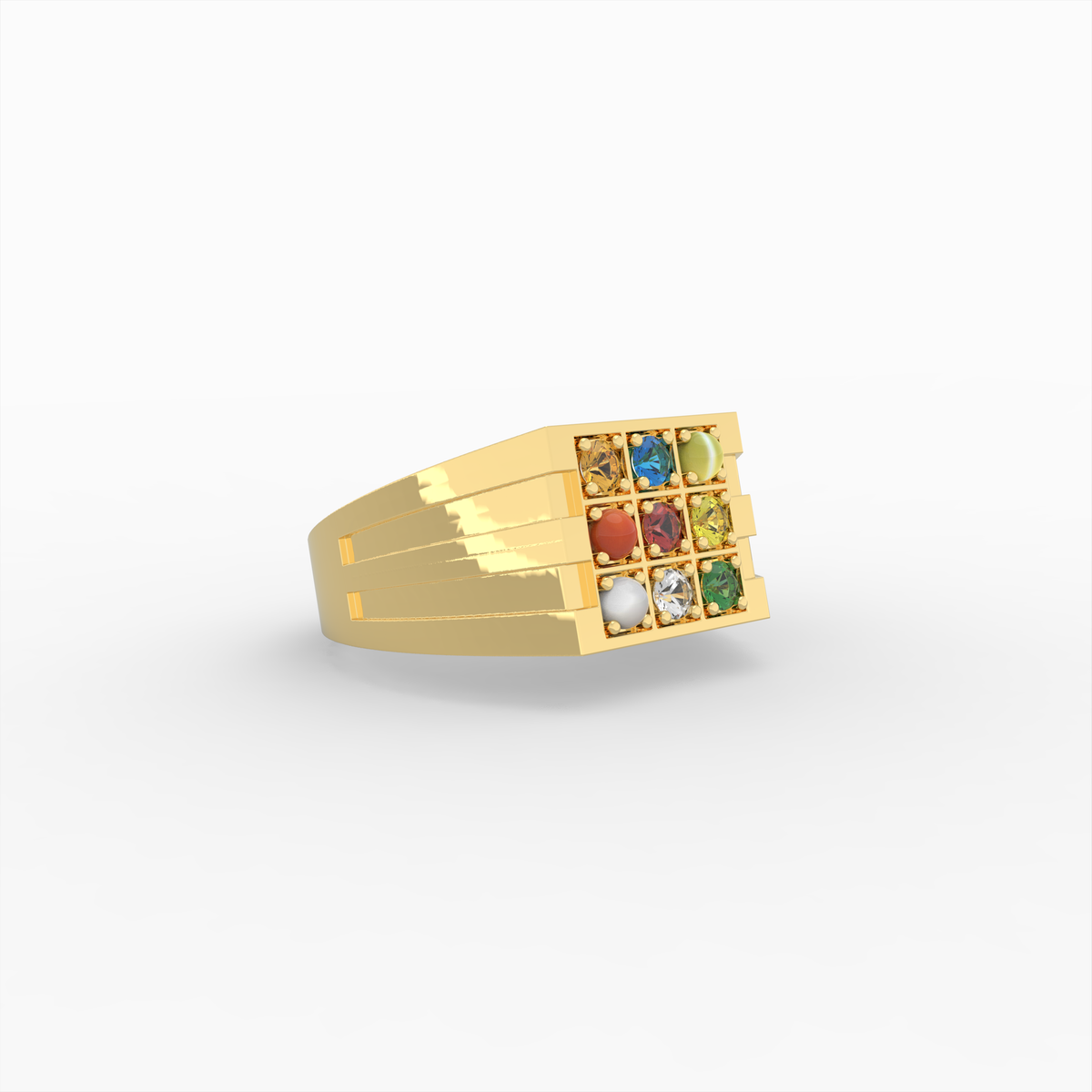 Navaratna Rings for Women & Men - Rida - Yellow Gold