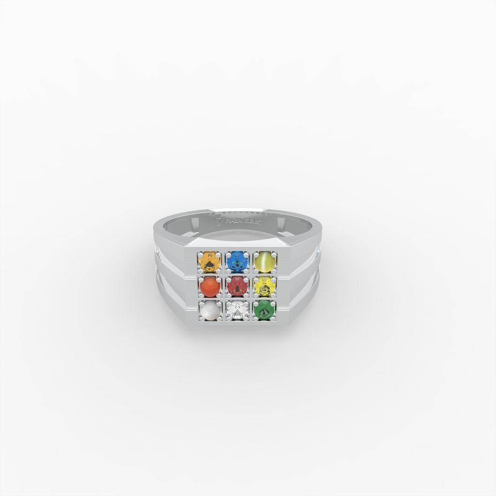 Navaratna Rings for Women & Men - Kiran - Silver 925